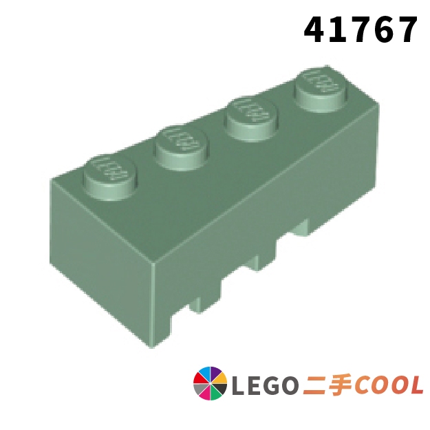 【COOLPON】正版樂高 LEGO【二手】楔形磚 Wedge 4x2 Right 右 41767 砂綠色 | 蝦皮購物