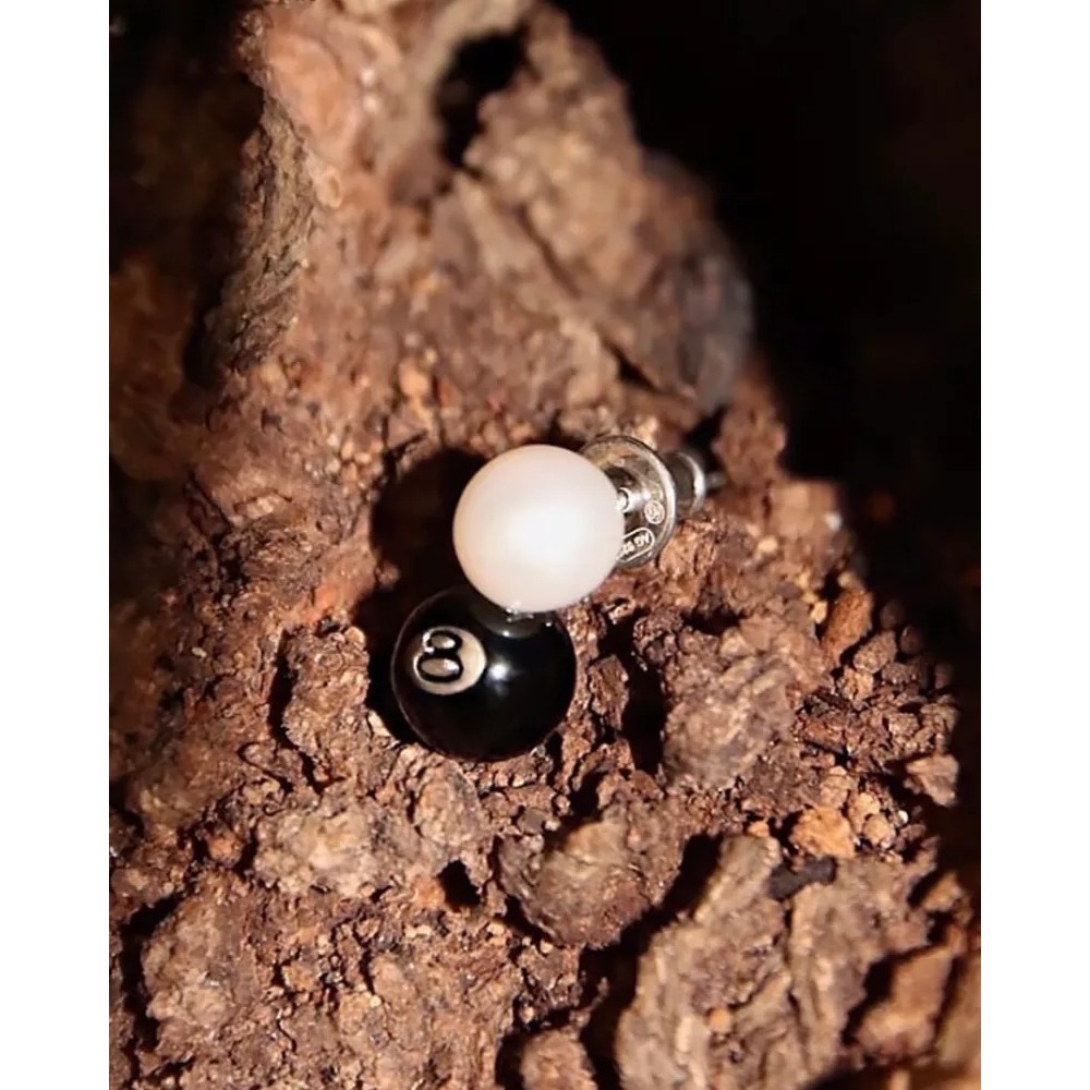 新年の贈り物 stussy 8 Ball BALL Silver Stussy Of Stüssy EARRING STERLING SILVER 8  メンズ