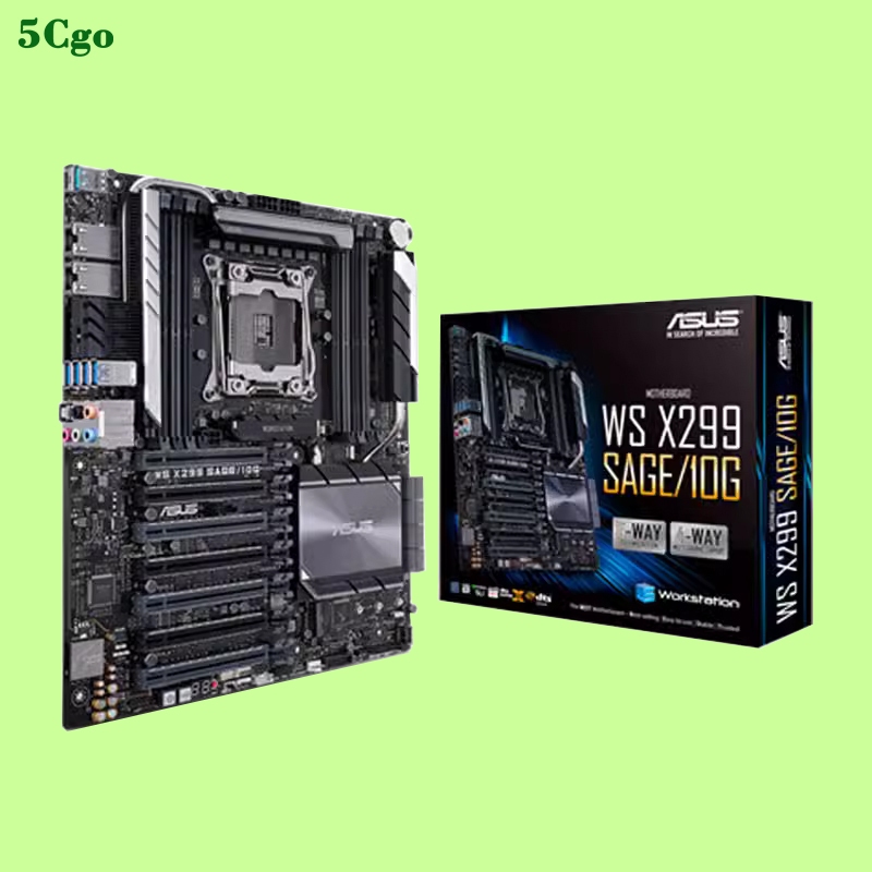 5Cgo.【含稅】Asus/華碩WS X299 SAGE 10G萬兆網卡工作站LGA2066單路主機板4卡深度學習 | 蝦皮購物