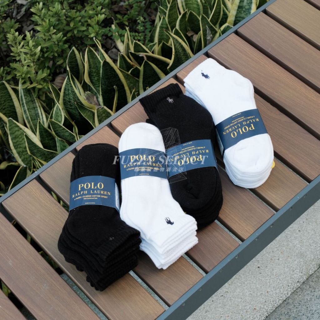 【逢甲 FUZZY】Polo Ralph Lauren 襪子 黑 白 踝襪 六入一組 經典款 短襪 | 蝦皮購物