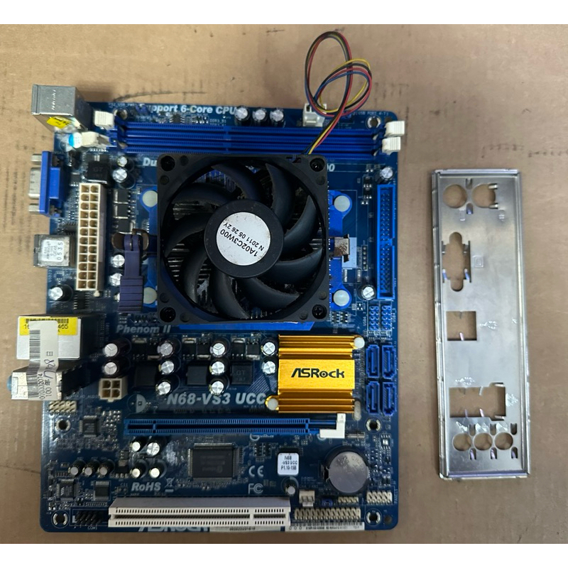 中古 二手 主機板 ASRock N68-VS3 UCC CPU X4 640 兩個記憶體插槽正常 可以開機 | 蝦皮購物