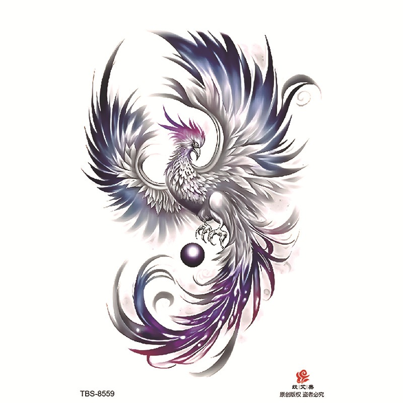 哈狼族】紋身貼紙/TTa/鳳凰系列190*120mm 朱雀鳳臨時紋身刺青貼紙圖騰