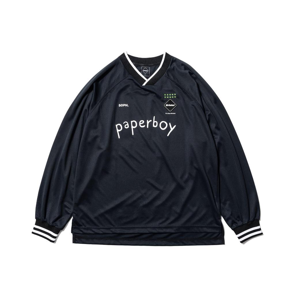 ウェア FCRB PAPERBOY L/S GAME SHIRT - GREEN XL 339ffc34-e972-48db-a54d-