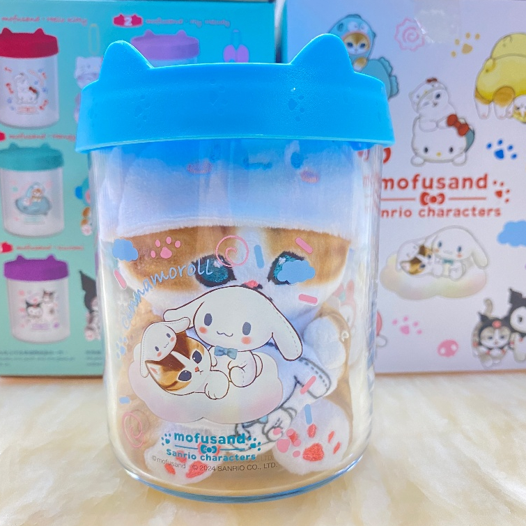 香港代購預購711 : mofusand X Sanrio characters 罐罐貓公仔+小物罐