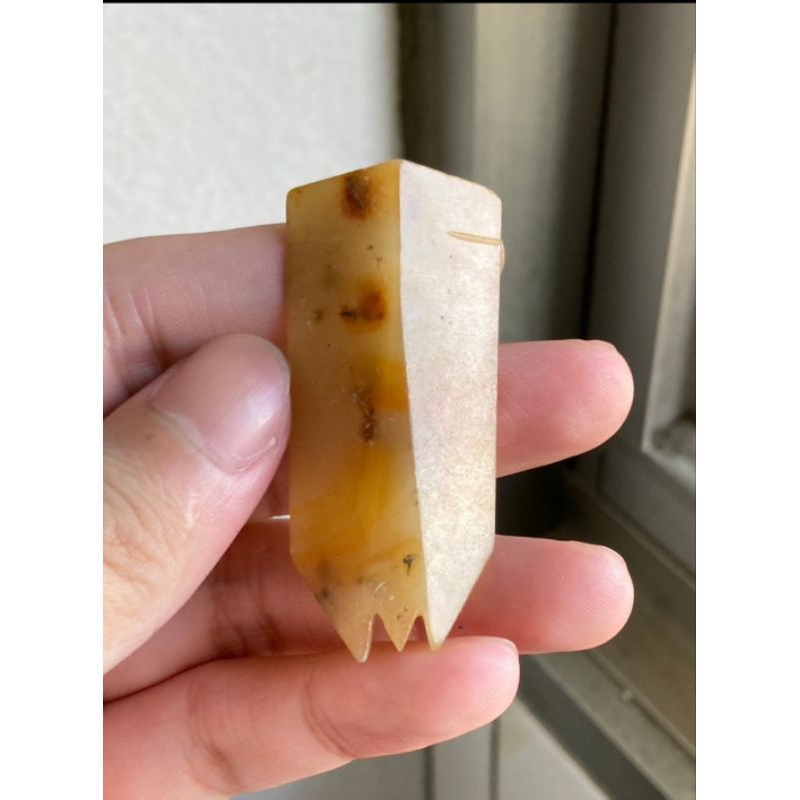 中国古代の玉器 漢代漢八刀蝉形玉彫刻が美しいです。 A-7 （老