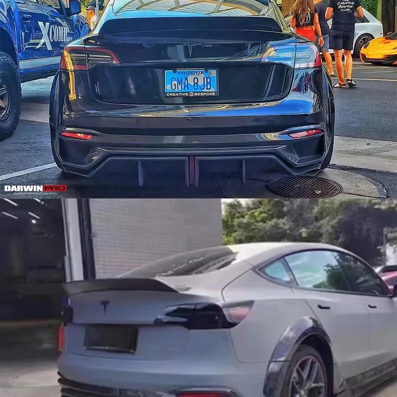 Tesla適用於特斯拉model3/modelY改裝尾翼碳纖維小尾翼外觀裝飾件P版款 | 蝦皮購物