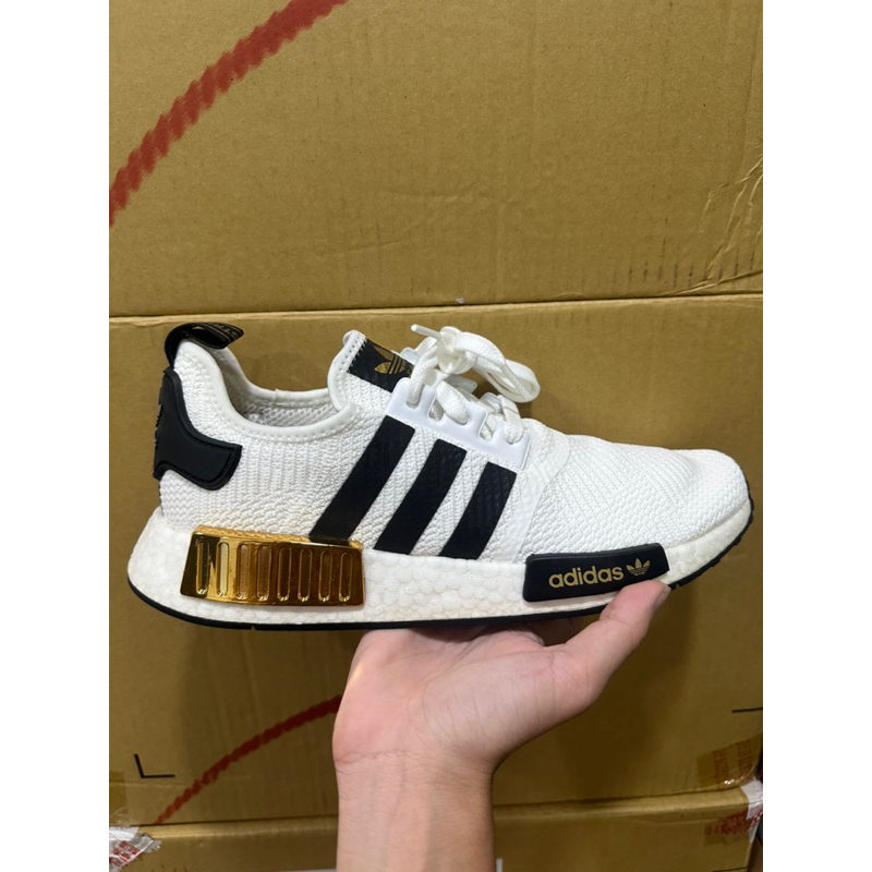 Adidas nmd outlet white and gold