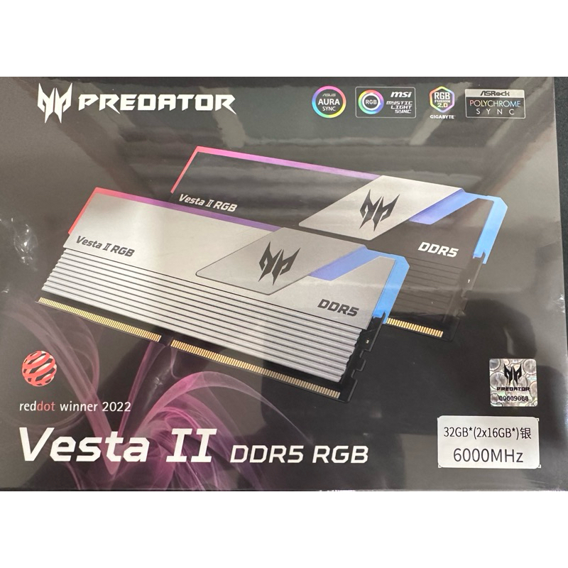 Acer Predator Vesta2 DDR5-6000 32G(16*2)(CL30)銀 RGB 記憶體 | 蝦皮購物