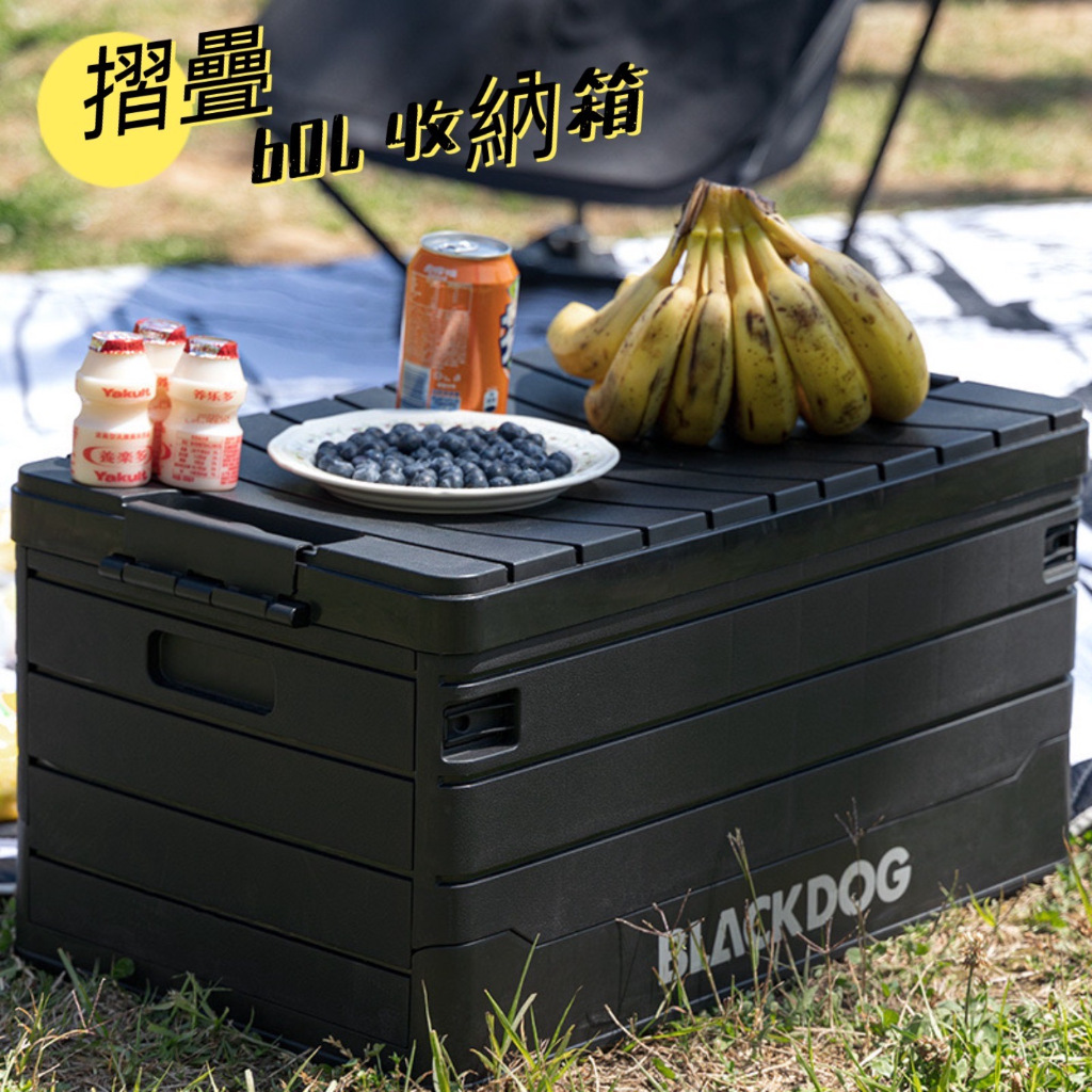 BLACKDOG 黑狗 摺疊裝備箱 60L PP折疊收納箱 折疊箱摺疊箱 收納箱 置物箱 裝備箱 露營 黑化 整理箱 | 蝦皮購物