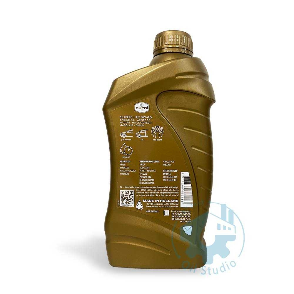 《油工坊》EUROL Super Lite 5W40 全合成 機油 汽油引擎 VW 502 505 | 蝦皮購物