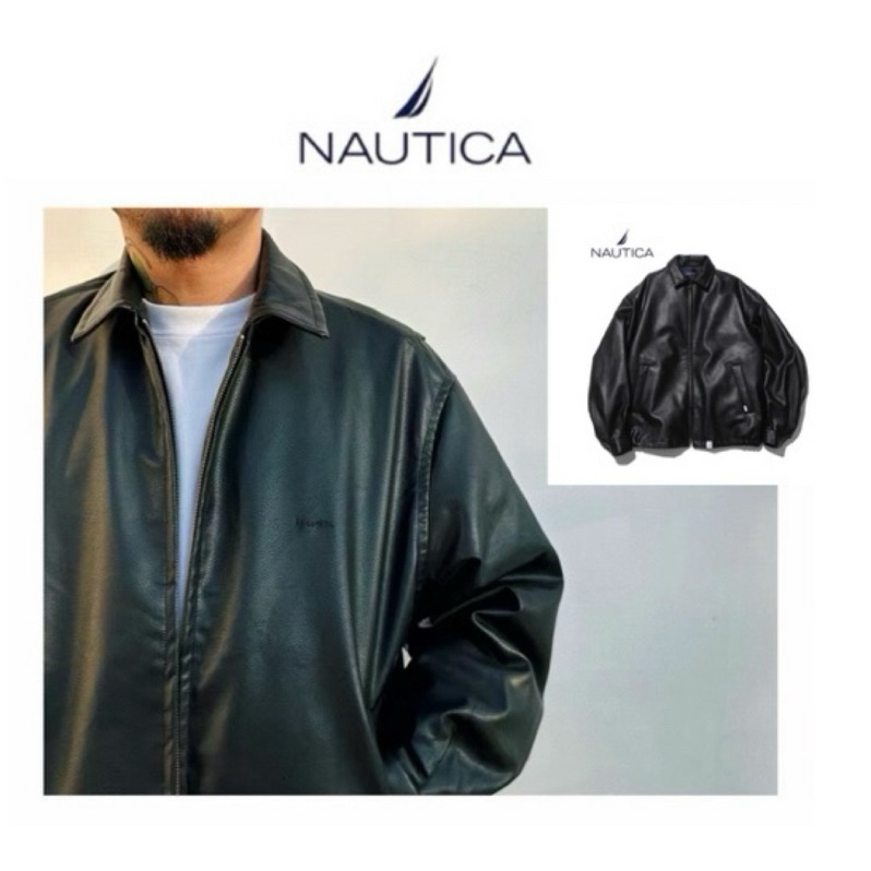 🇯🇵 NAUTICA VEGAN LEATHER JACKET 長谷川鋪棉厚款寬鬆外套皮衣