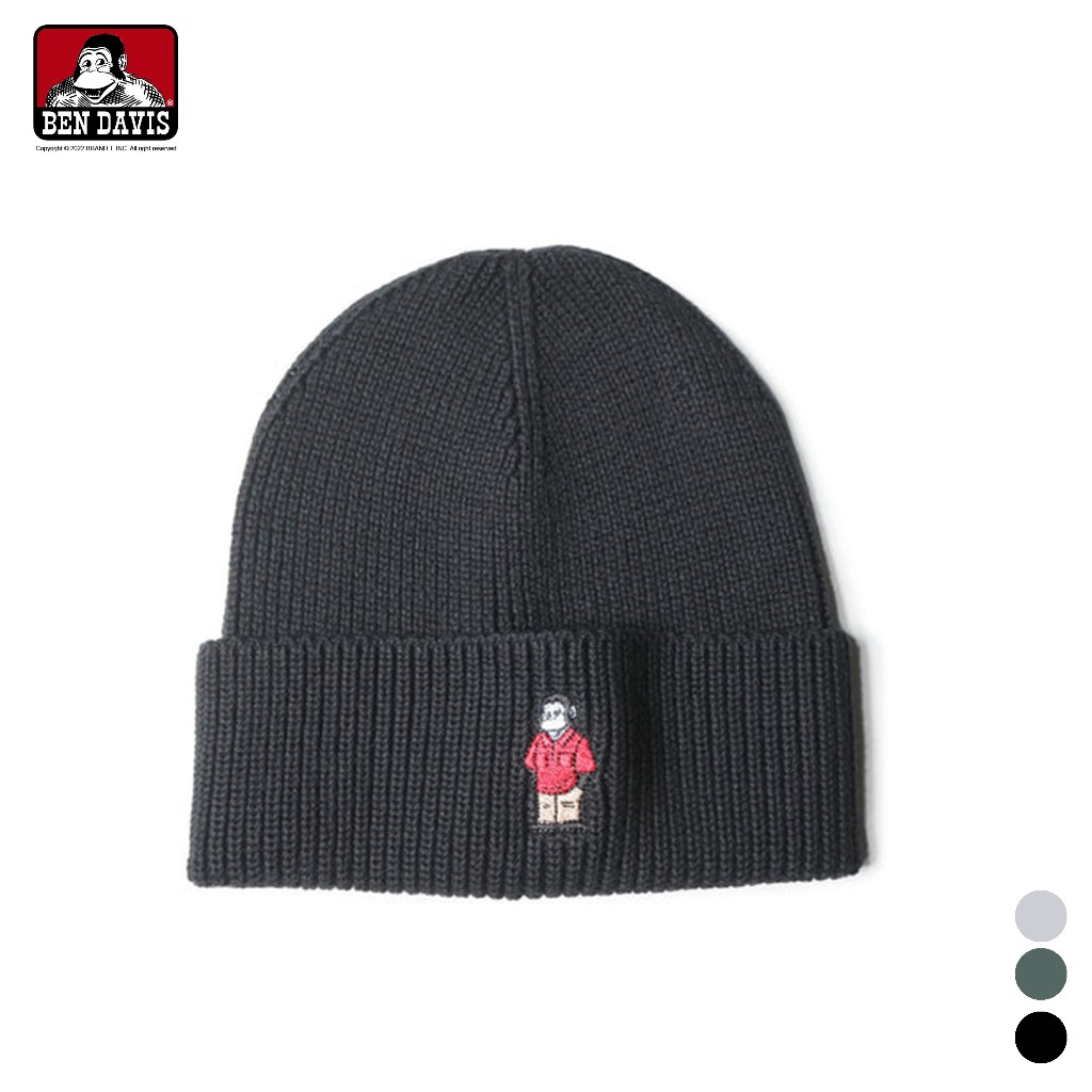 BEN DAVIS EMBRO KNIT CAP 微笑猿人刺繡毛帽 3色 | 蝦皮購物