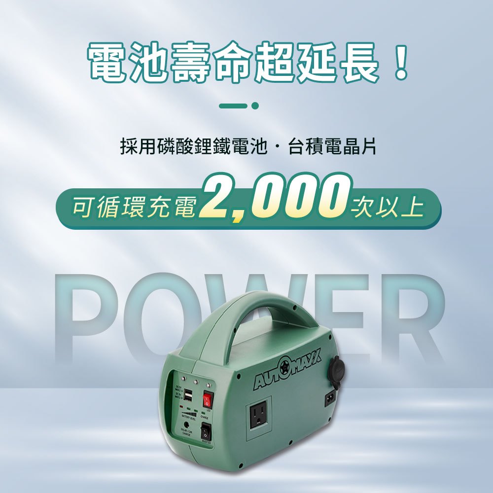 AUTOMAXX DC/AC專業級手提式行動電源UP-5HA 行動電源露營預防停電手機