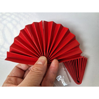 【台灣現貨速發】小紙扇花 紙扇插件 中國風扇子 迷你紙扇 摺扇 半圓型紙扇 過年 春節裝飾 | 蝦皮購物