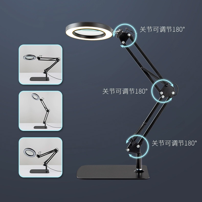 从人] SHOCREX 台式放大鏡夾式LED 放大鏡檯燈LED 夾燈鋼彈模型作業