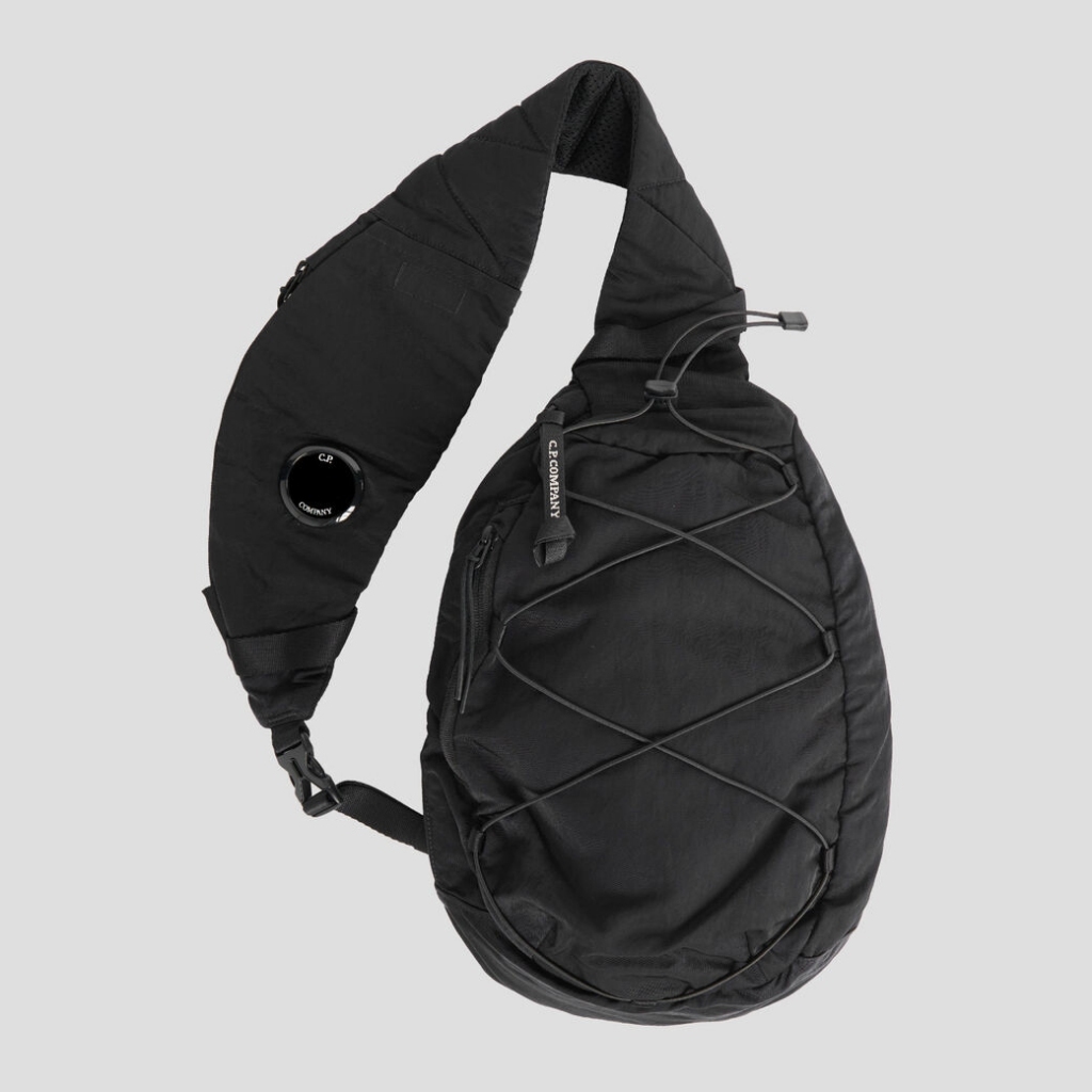 全新CP Company Nylon B Messenger Bag 灰/深藍金屬尼龍斜肩包單面鏡胸