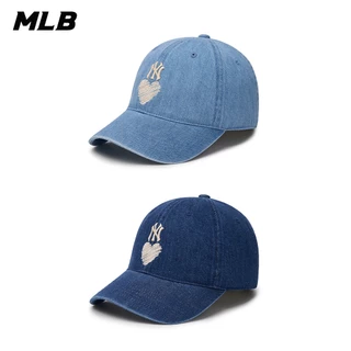 MLB N-COVER 牛仔丹寧可調式軟頂棒球帽 Heart 紐約洋基隊 (3ACPH024N-兩款任選)【官方旗艦店】