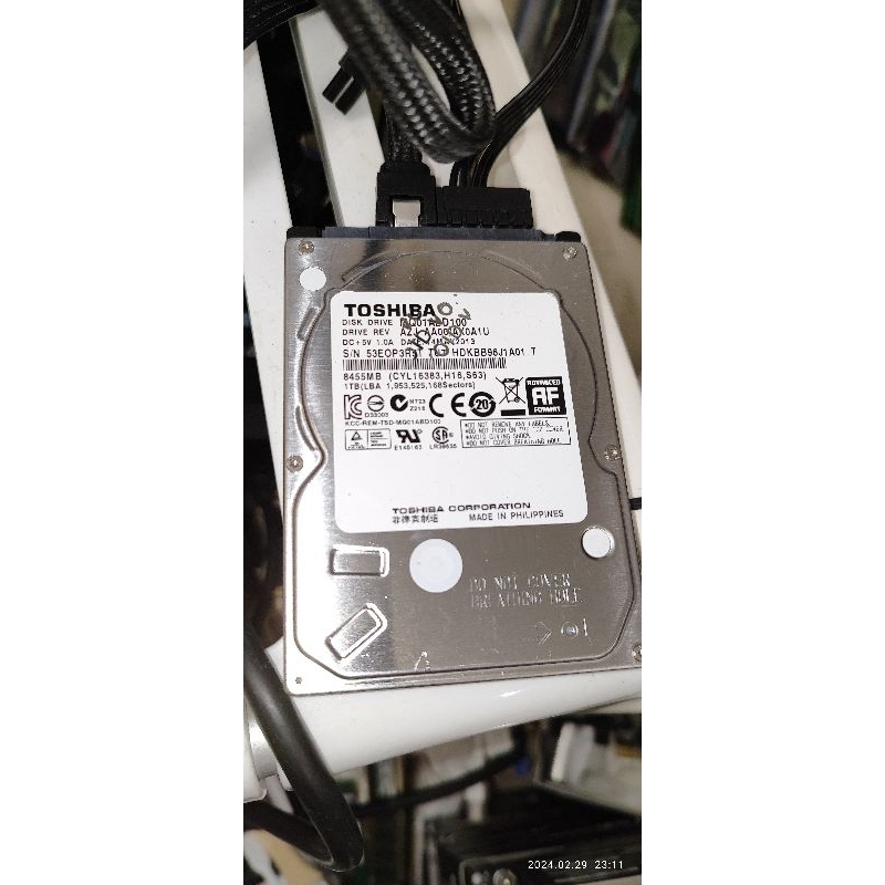 TOSHIBA MQ01ABD100 1000 GB 1t 1tb 2.5 使用60小時 蝦皮購物