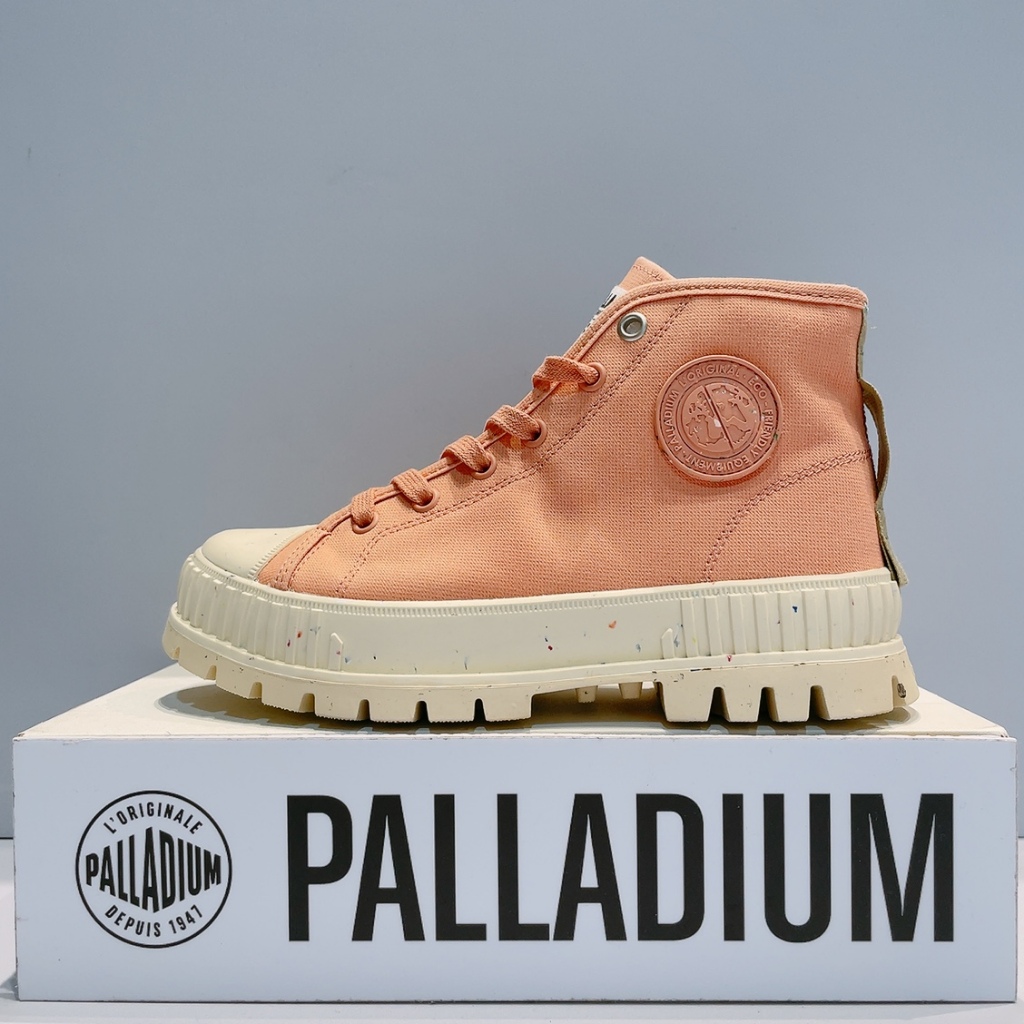PALLADIUM PALLASHOCK MID ORG 女生 磚粉色 有機棉 高筒 巧克力 休閒鞋 77353-661 | 蝦皮購物