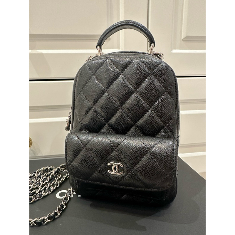 全新品》 購於台灣專櫃，香奈兒CHANEL AP3753 小書包~黑銀 | 蝦皮購物