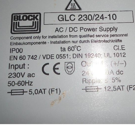 Block GLC封閉式電源230/24-10 240W Enclosed Power Supply 24Vdc 10A | 蝦皮購物