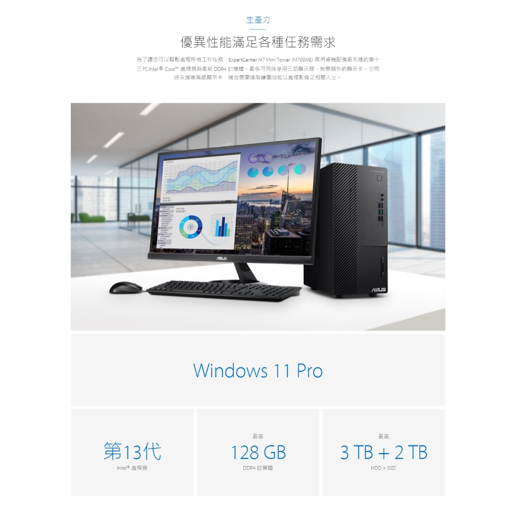 ASUS 華碩ExpertCenter M7 Mini Tower M700ME 系列商用桌上型
