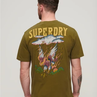 【Superdry】男裝 短袖T恤 Tattoo Graphic Loose 綠
