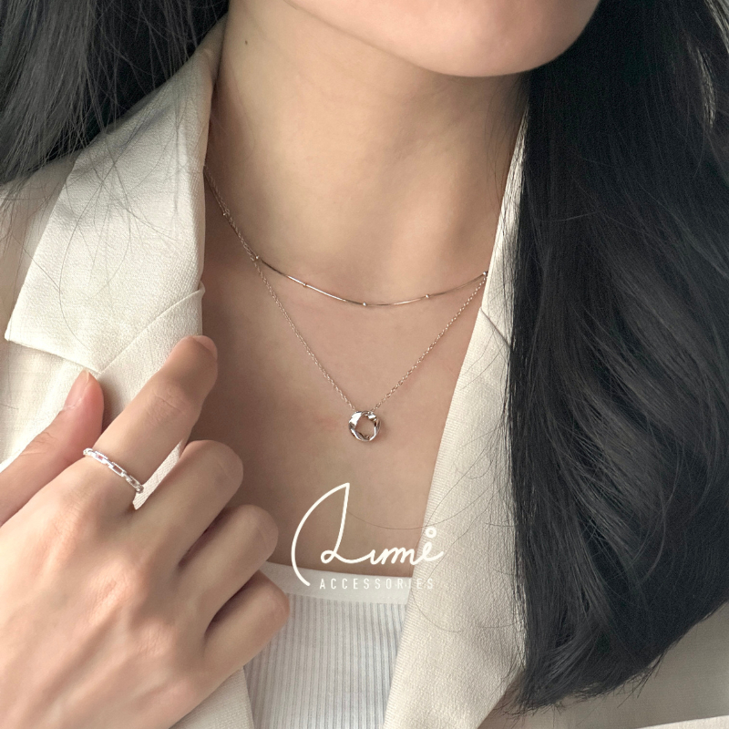 ALUMI] 小扭圈銀鍊｜S925純銀鍍18K金莫比烏斯短項鍊飾品純銀項鍊