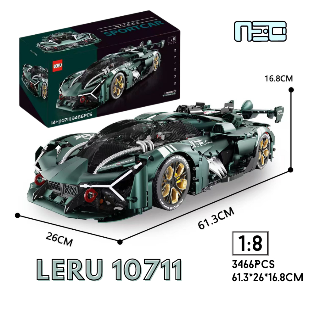 【NEOLAND 型玩模客】LERU 10711 超大 1:8 超跑 三千年 兼容 樂高 積木 機械 跑車 模型 玩具 | 蝦皮購物