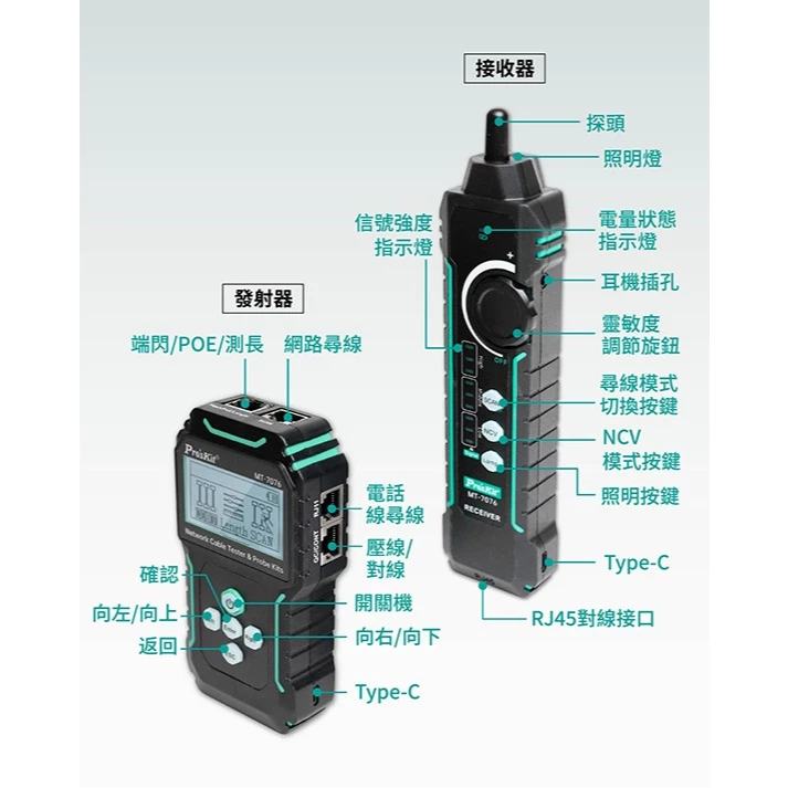 網路維修效率王！Pro'sKit 寶工 MT-7076 LCD 抗干擾網路尋線測試儀深度推薦