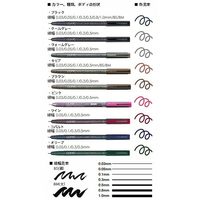 【STU】COPIC Multiliner 耐水防水 極細代針筆 勾線筆 深褐 鈷藍 BM 鋁管補充式 二次元繪圖 | 蝦皮購物