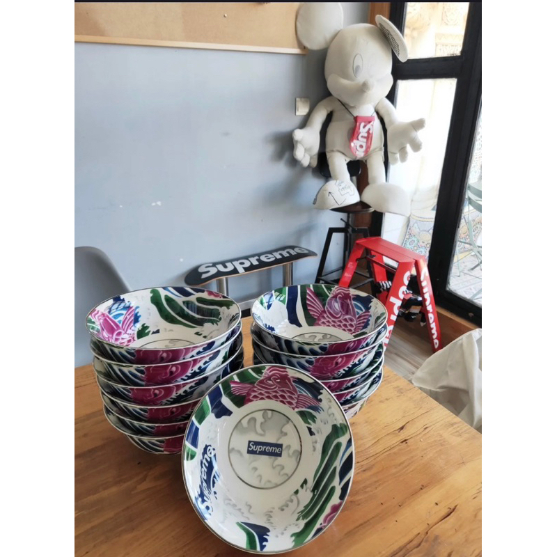 SUPREME 陶瓷碗公waves ceramic bowl 鯉魚BOX LOGO大碗拉麵碗湯碗