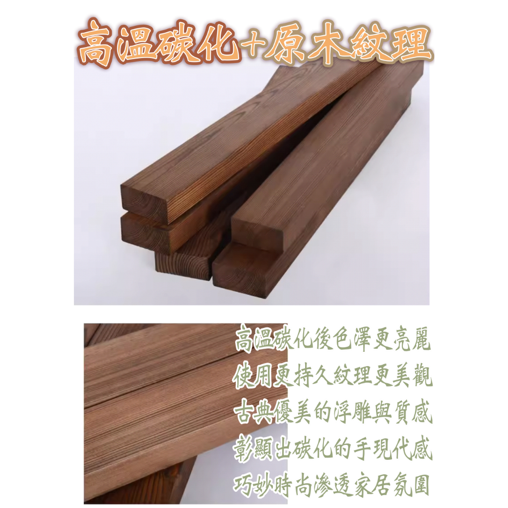 碳化防腐木條木方實木長條 裝飾條切割定制條裝飾木框貼鐵板每10公分碳化處理表面好看，耐用又耐髒 | 蝦皮購物