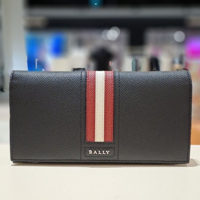 Bally 男款 Taliro 紅白織帶旅行長夾/錢包 黑色【促銷品】 | 蝦皮購物