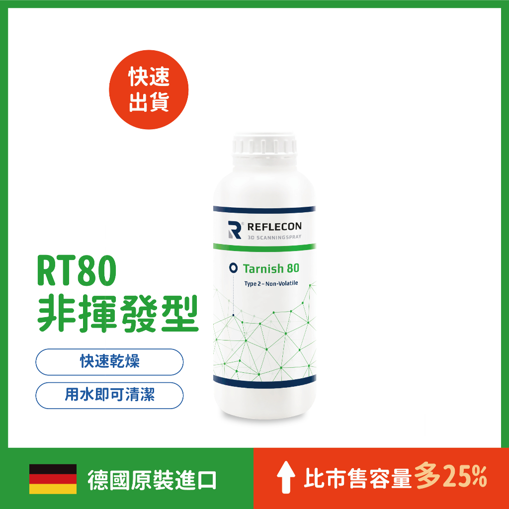 REFLECON RT80 非揮發型 3D掃描噴粉 顯像劑 大容量 1L 須自行搭配噴槍使用 | 蝦皮購物
