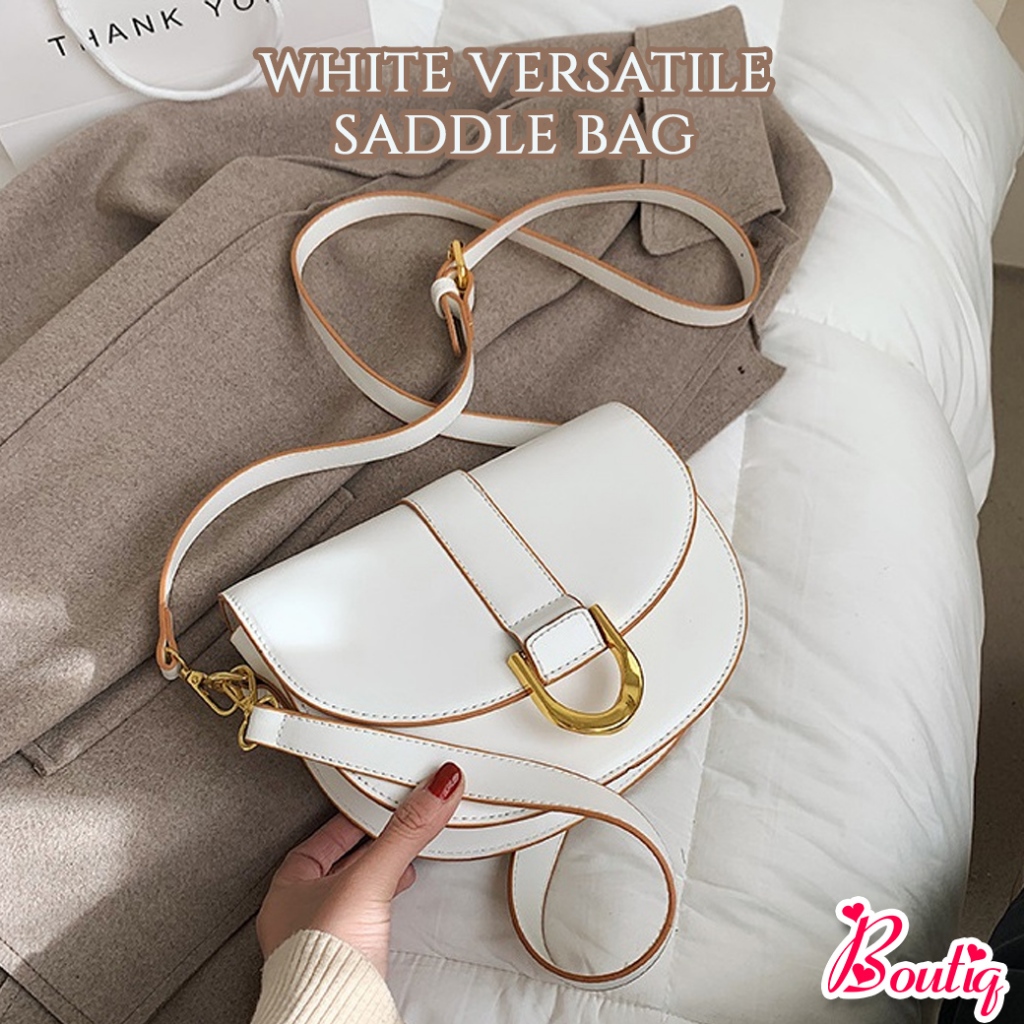 【BoutiQ】ck WHITE VERSATILE SADDLE BAG 包包 灰包 女生包 TAS WANITA | 蝦皮購物