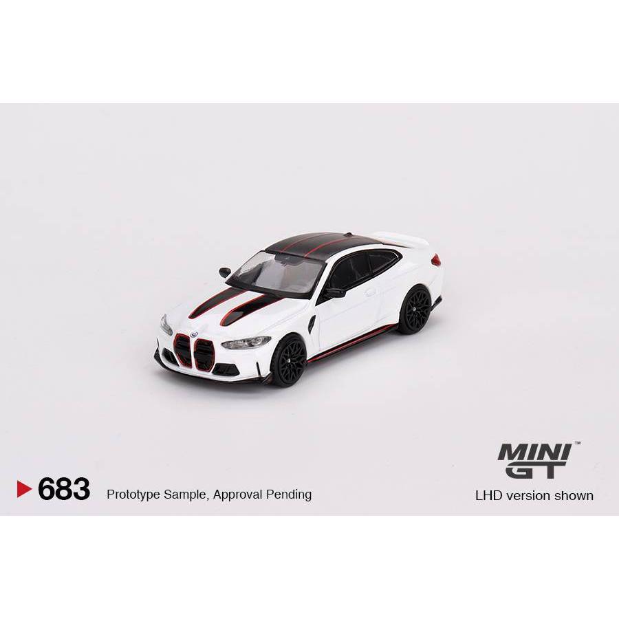 Mini-GT 2024 Overseas Box Edition: BMW M4 CSL Bianco Alpino, Scala 1:64, Edizione Limitata #MGT00683-L