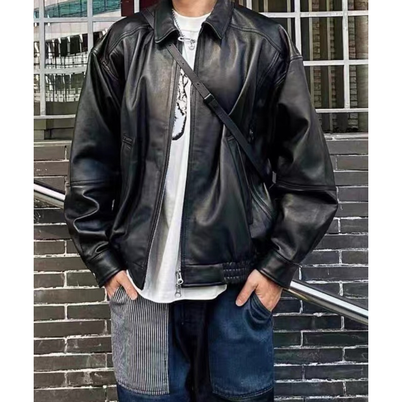 BEAMS 24SS Vintaga Leather zip blouson寬鬆美式復古機車皮衣