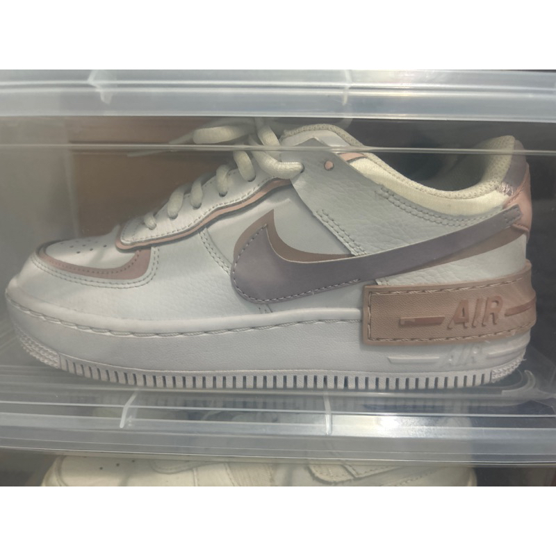 Nike Air Force 1 shadow 粉白女鞋空軍一號24.5cm | 蝦皮購物