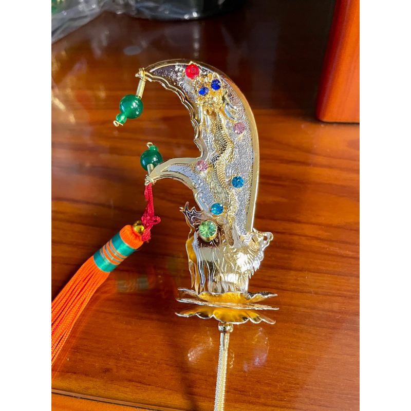 關刀/雙色水鑽青龍偃月刀/關公/關聖帝君/神明法器/台灣製 | 蝦皮購物