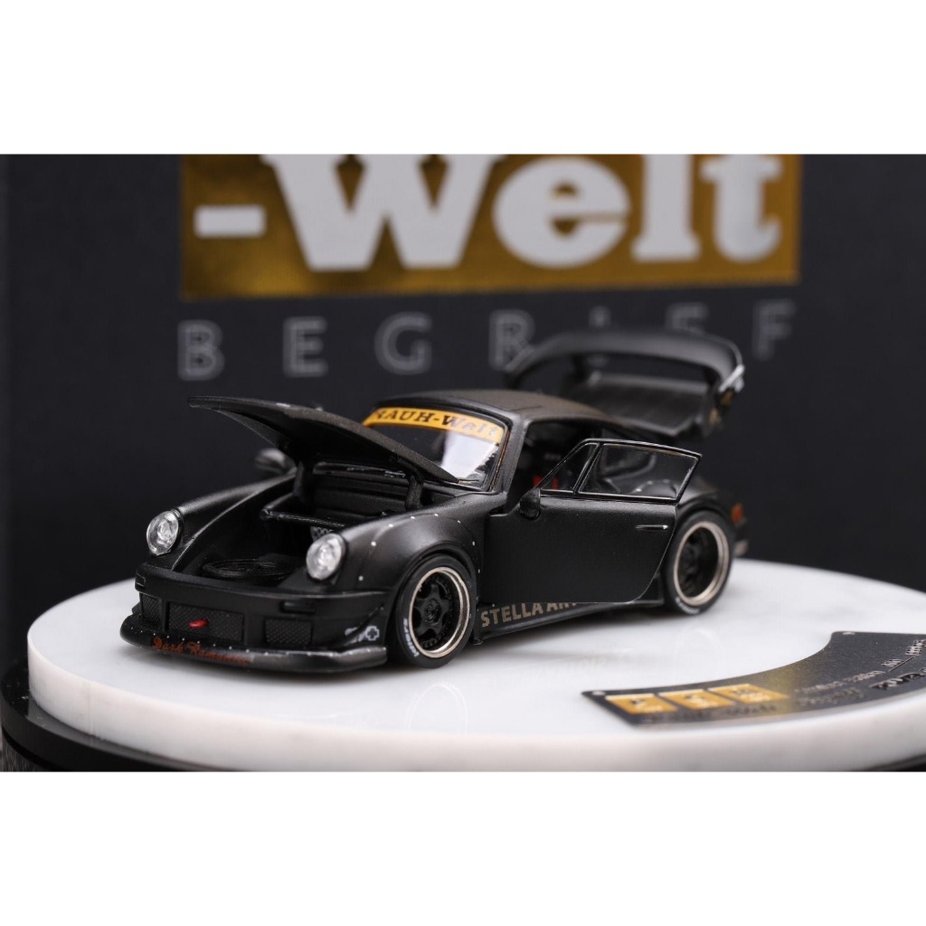 PGM 1/64 保時捷 RWB 930 全可開 消光 黑 金屬車RAUH-Welt 930 STELLA ARTOIS