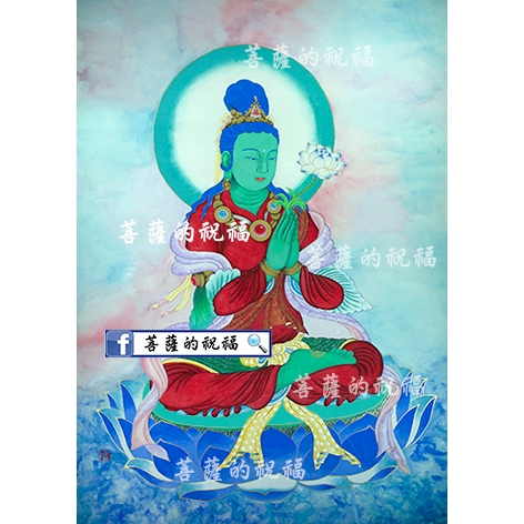 多羅菩薩像 多羅觀音(畫芯29.7X21cm) 綠度母多羅