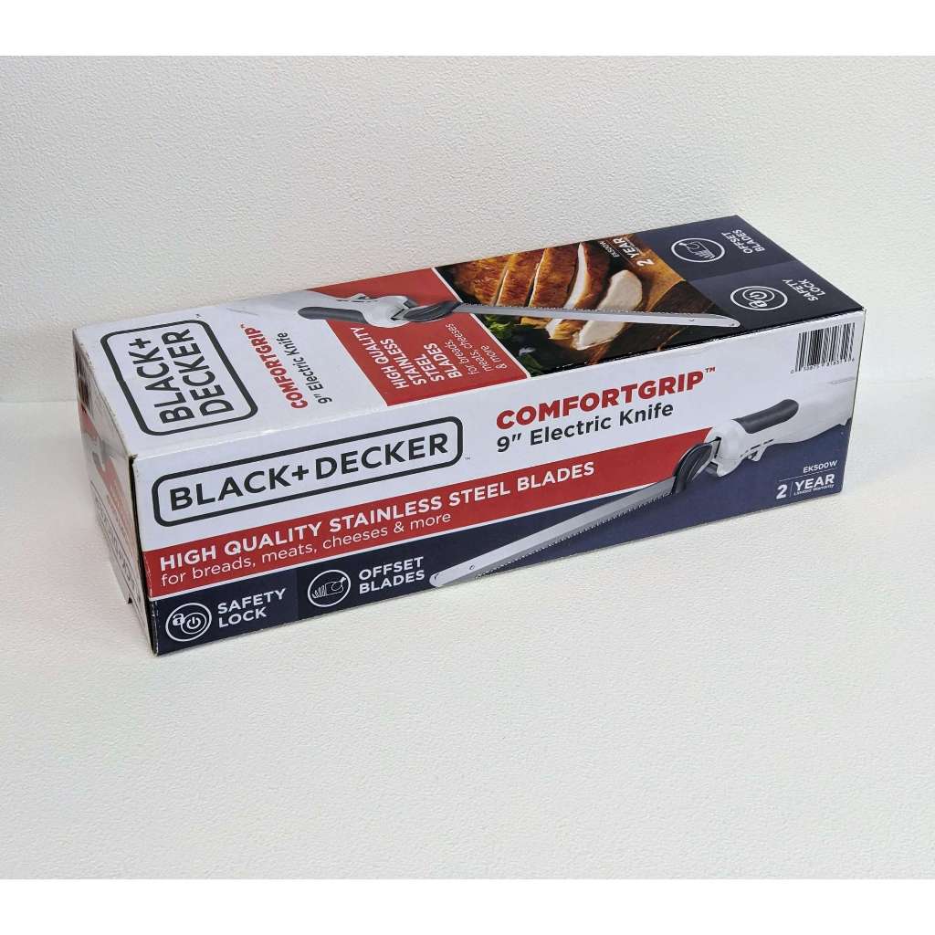 Black + Decker ComfortGrip 9 Inch Electric Knife, Black EK500B 