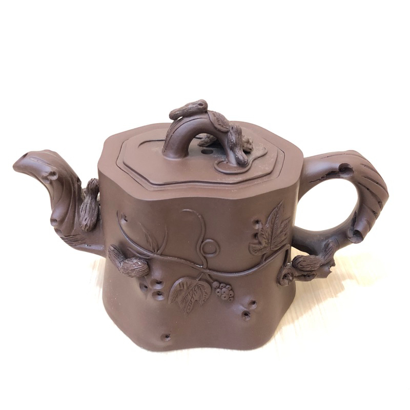 老壺王 名家壺 早期壺 手工貼花製作 松鼠葡萄藝術壺 茶壺 茶具 紫砂壺 宜興壺 | 蝦皮購物