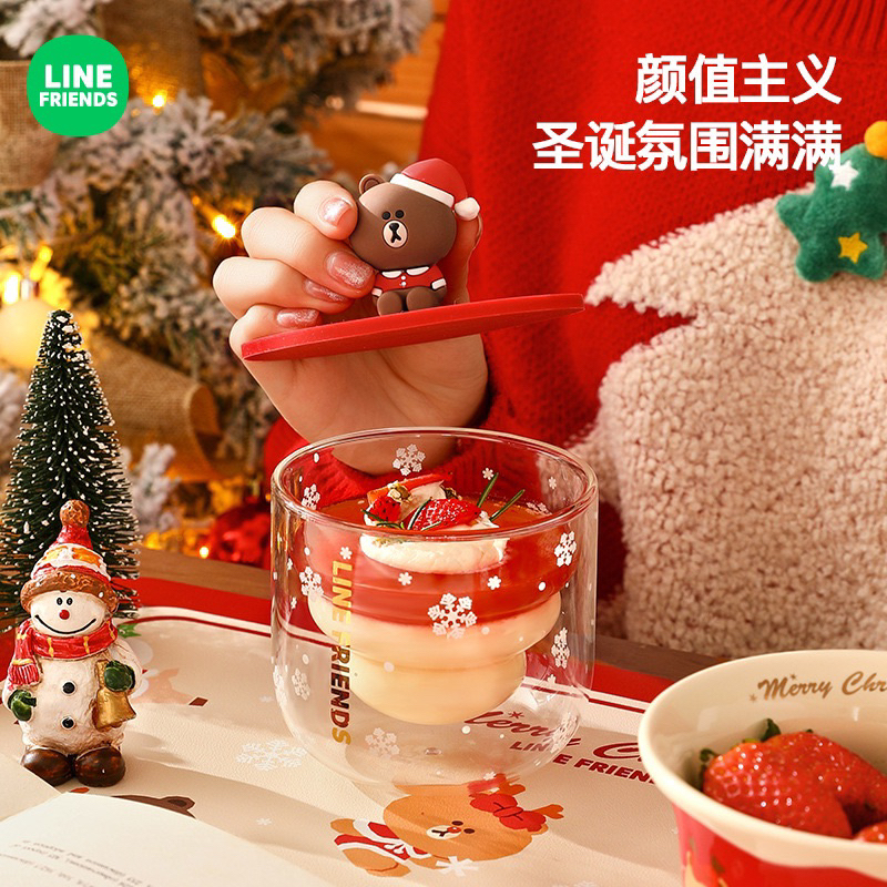 🌟有現貨🌟LINE FRIENDS聖誕禮物禮盒裝新年禮物餐具套裝陶瓷碗家用情侶