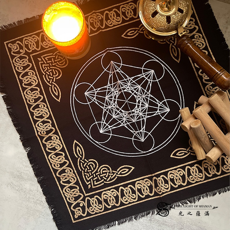 [光之薩滿] 梅塔特隆立方體黑色祭壇布 Metatron's Cube | 蝦皮購物