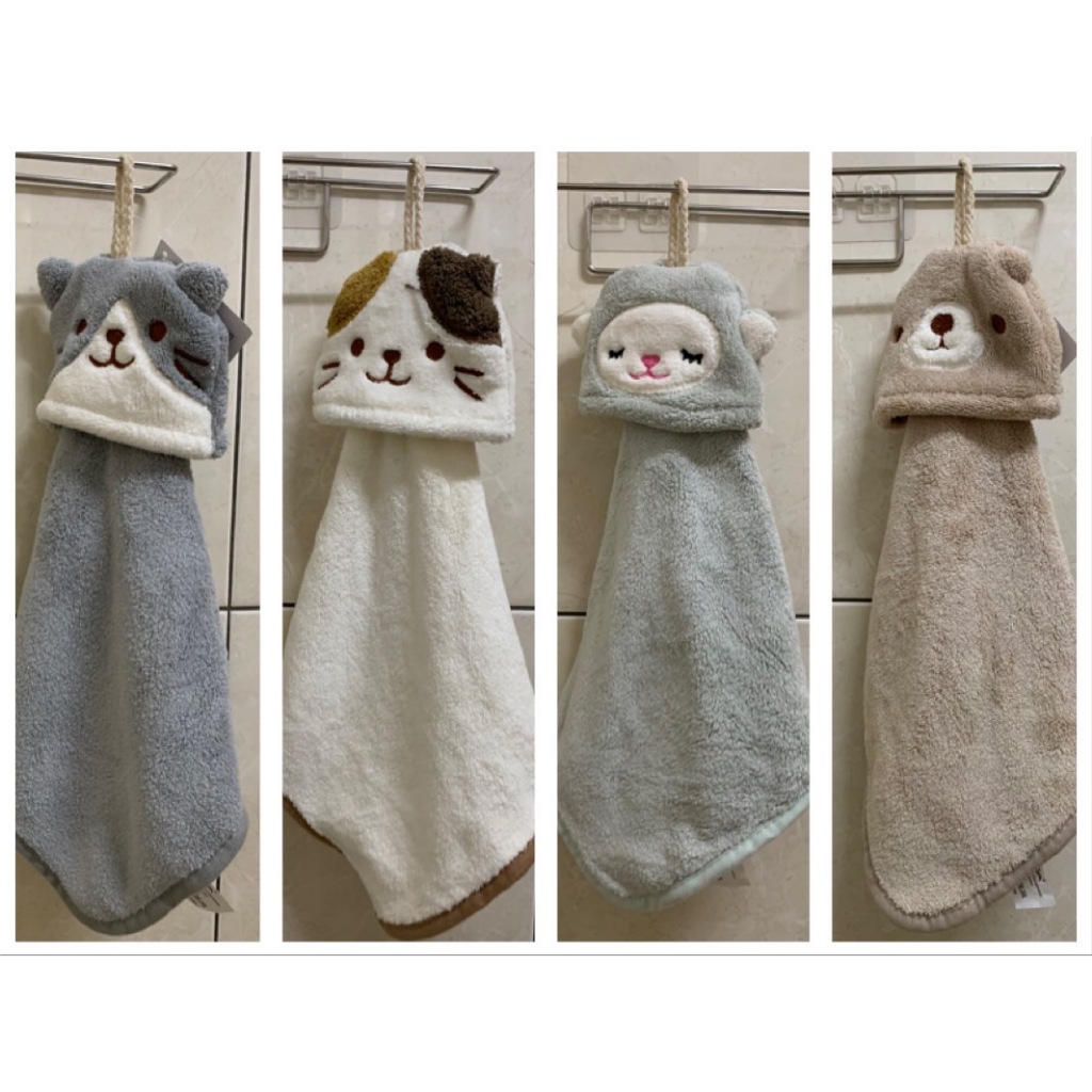 【霏霓莫屬】動物珊瑚絨擦手巾 動物擦手巾 可掛式擦手巾 擦手巾 小方巾 毛巾 珊瑚絨 吸水擦手巾 擦手布 | 蝦皮購物