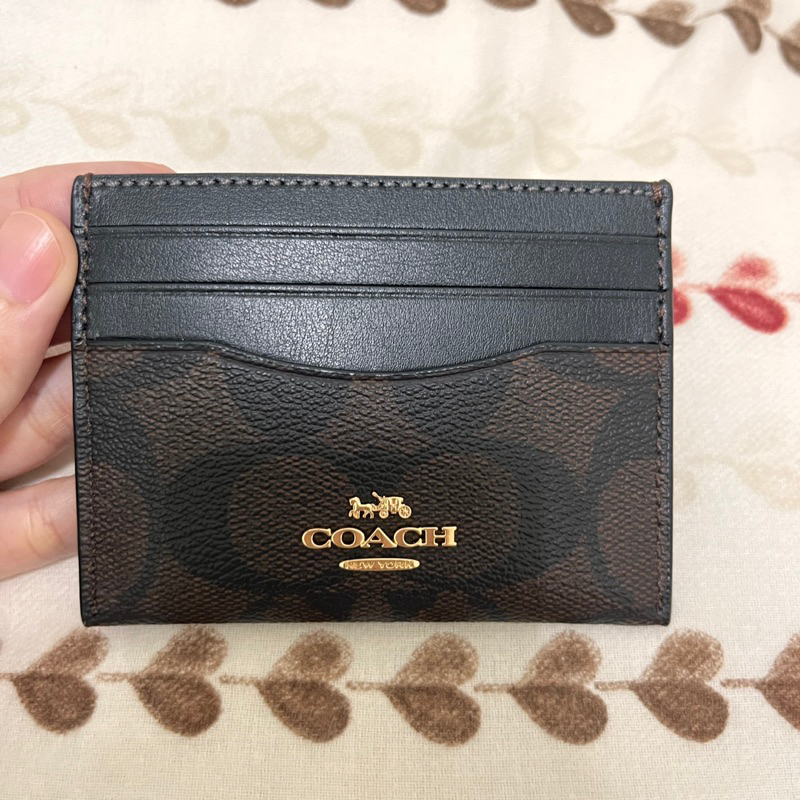Coach 卡夾 票卡夾 深咖啡色 皮革 | 蝦皮購物