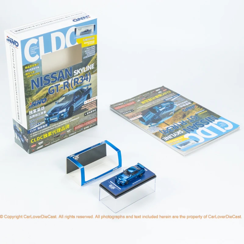 【MASH】現貨特價 INNO64 1/64 Nissan GT-R R34 電鍍藍/carbon CLDC 獨家盒書版 | 蝦皮購物