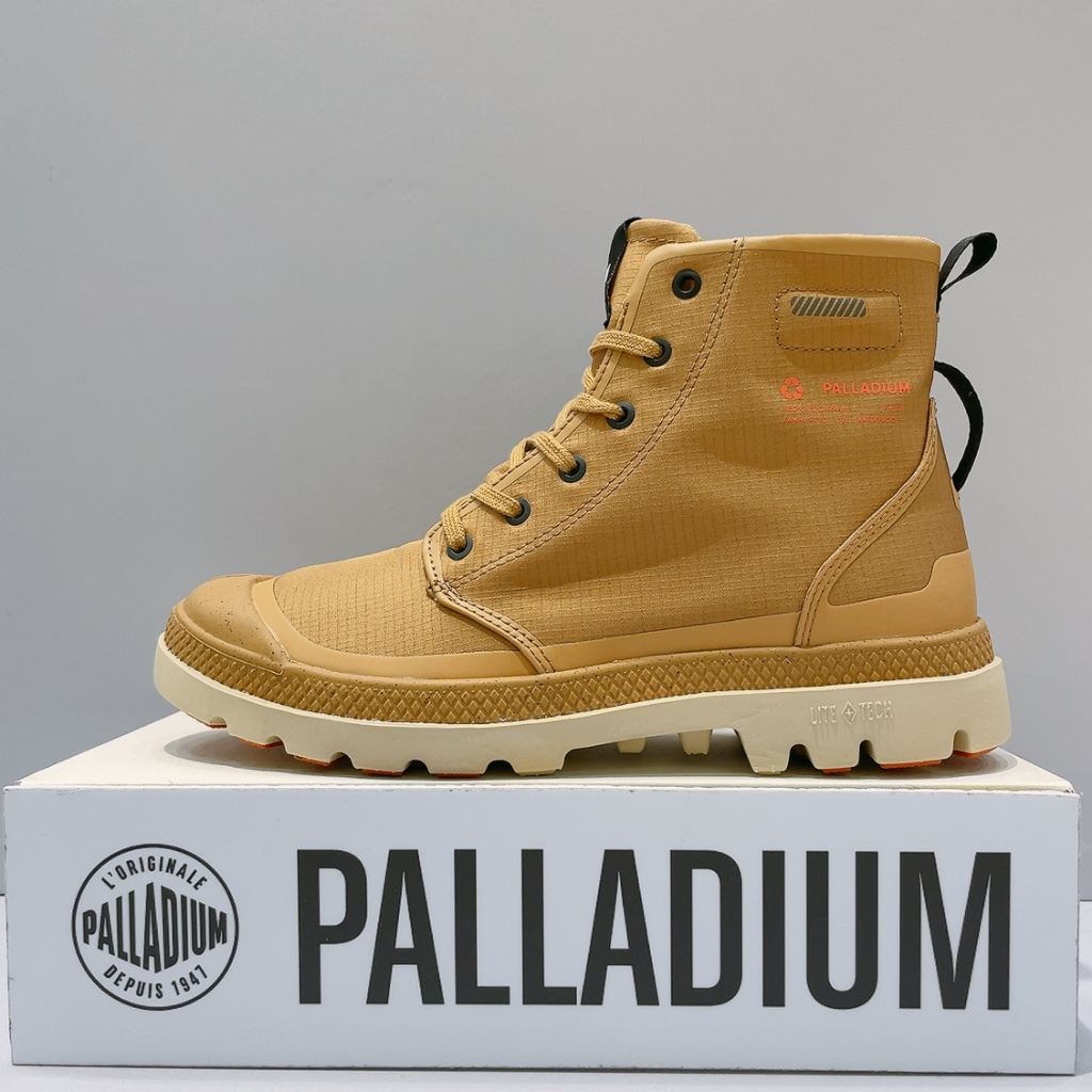 飯行李 PALLADIUM PAMPA RCYL L+WP+男女款卡其舒適防潑水雨鞋休閒靴78848-209